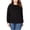 Noir - Noir, variante sur I.N.C Chandail en Molleton Plissé pour Femmes, Bleu, Grande Taille, 2X