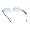 thumbnail image 4 of Womens Rimless Rhinestone Jewel Heart Shape Luxury Sunglasses Gold - Blue, 4 of 4