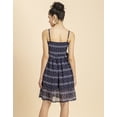 thumbnail image 3 of MoomayaWomens PrintedStrappy Flared Dress, Smocked Frilled Short Dress, 3 of 8