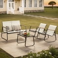 thumbnail image 5 of Asofer 4-Piece Patio Furniture Set, Textilene Outdoor Bistro Set with 2 Rocking Chair for Lawn, Garden, Poolside (White), 5 of 9