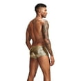 thumbnail image 1 of PEASKJP Soft Trunks for Men Sexy Underwear Bulge Pouch Ice Silk Underpants Low Rise Trunks Short Leg Boxer Briefs,Gold XXL, 1 of 2