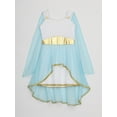 thumbnail image 5 of iiniim Girls Greek Athena God Toga Gown Ancient Rome Egypt Princess Dress for Kids Halloween Role Play Party Light Blue 6, 5 of 7