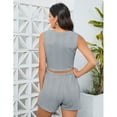thumbnail image 4 of Women 2 Piece Outfits Sleeveless Tank Crop Top and Drawstring Shorts Sets, 4 of 5