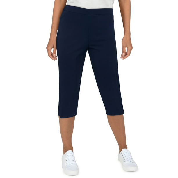 Alfred Dunner - Alfred Dunner Womens Petite Stretch Slim-Fit Capri With ...