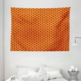 thumbnail image 1 of Orange Tapestry, Vintage Retro Design Little Black Polka Dots with Orange Backdrop Classical Tile, Wall Hanging for Bedroom Living Room Dorm Decor, 80W X 60L Inches, Orange Black, by Ambesonne, 1 of 2