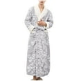thumbnail image 2 of Fewfanhot Men's Long Robe with Faux-Fur Trim Collar Cuffs Placket Front Pocket Full-Length Bathrobe for Luxury Loungewear, 2 of 4