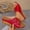 Red, variant on Women's Wedge Heel Fish Mouth Sandals, Solid Color Beach Thick Sole Slippers for Warm Weather White 9