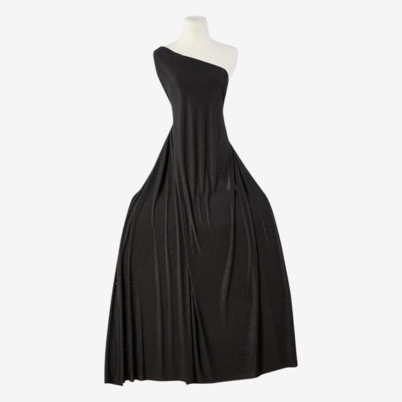 Zelouf Sparkle Jersey Knit , Sewing, DIY, Crafts Fabric by the Yard, Black, 3 Yard