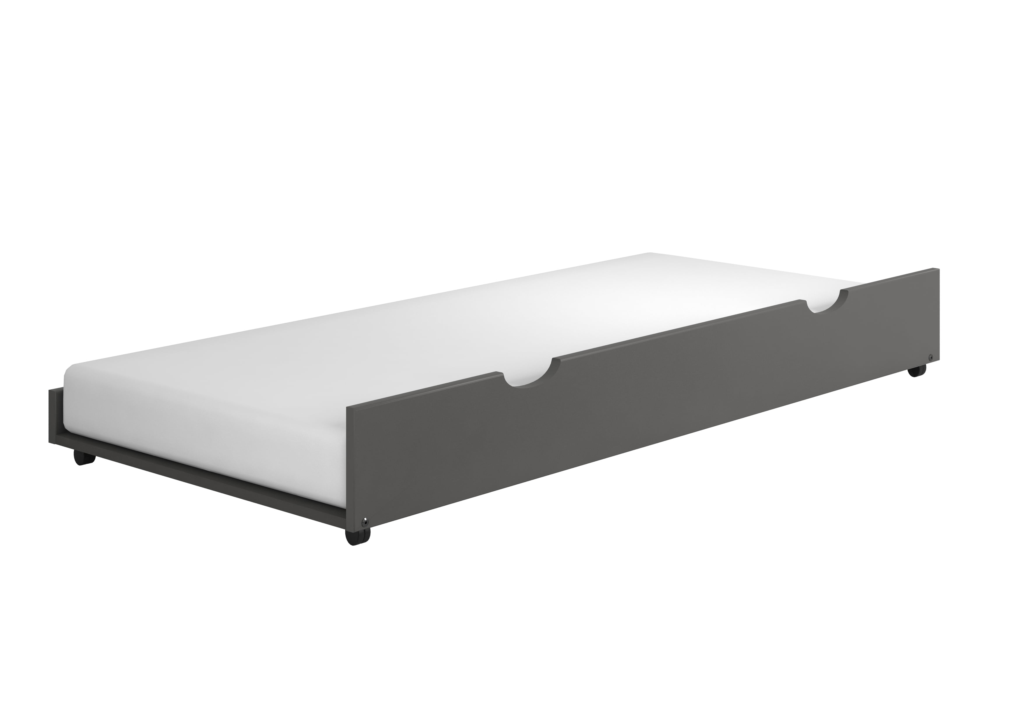 Donco Kids Twin over Twin Mission Bunk Bed with Pullout Twin Trundle, Dark Grey