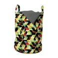thumbnail image 1 of Colorful Laundry Bag, Polygonal Pattern with Triangle Shapes Futuristic Inspirations Repetitive Simple, Basket with Handles Drawstring Closure for Laundromats, 13" x 19", Multicolor, by Ambesonne, 1 of 4