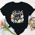 thumbnail image 4 of Mujeres de Manga Corta Tops Casual Nuevo Cuello Redondo Pascua, Ligera Camiseta de Poliéster Spandex, 4 of 4