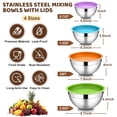 thumbnail image 7 of Walchoice Mixing Bowls with Lid Set of 4, Stainless Steel Nesting Metal Bowls for Kitchen Storage, Ideal for Preparing Cooking Serving Freezing, Size 0.7 & 1.2 & 2 & 2.5 QT - Multicolor, 7 of 7