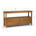 thumbnail image 3 of Simpli Home Warm Shaker 60 inch Wide Solid Wood Transitional Wide Console Sofa Table in Light Golden Brown, 3 of 6