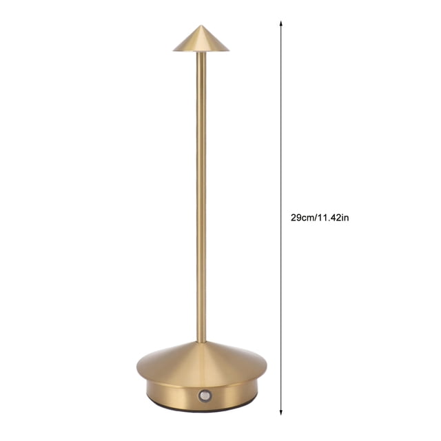 Lámpara de mesa inalámbrica de hierro, recargable, con 3 temperaturas de color ajustables, ideal para el hogar, el dormitorio y la oficina, color dorado.