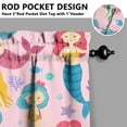 thumbnail image 5 of Kitchen Curtains 24 Inch Short - 3 Panel Set, Mermaid Ocean Underwater Coral Design, Rod Pocket Window Curtain, 100% Polyester, Easy Wash for Farmhouse, Nautical Kitchen, Bathroom, 5 of 6