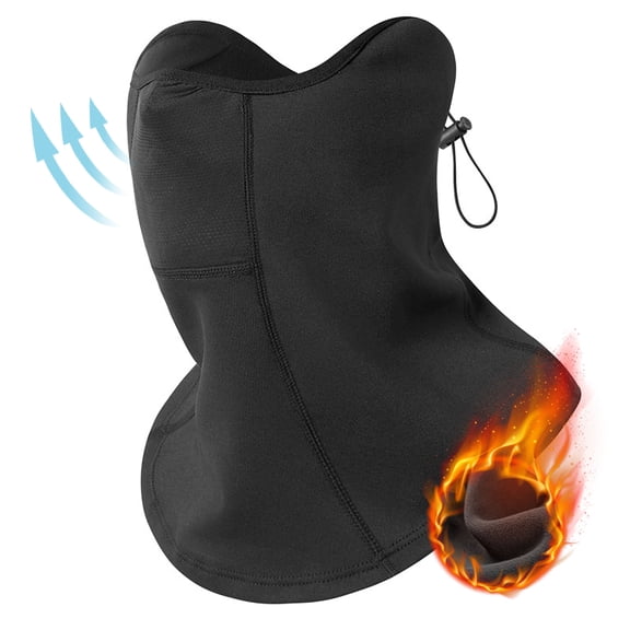 Winter Neck Gaiter Reflective Neck Warmer Thin Fleece Face Cover for Men Women Black