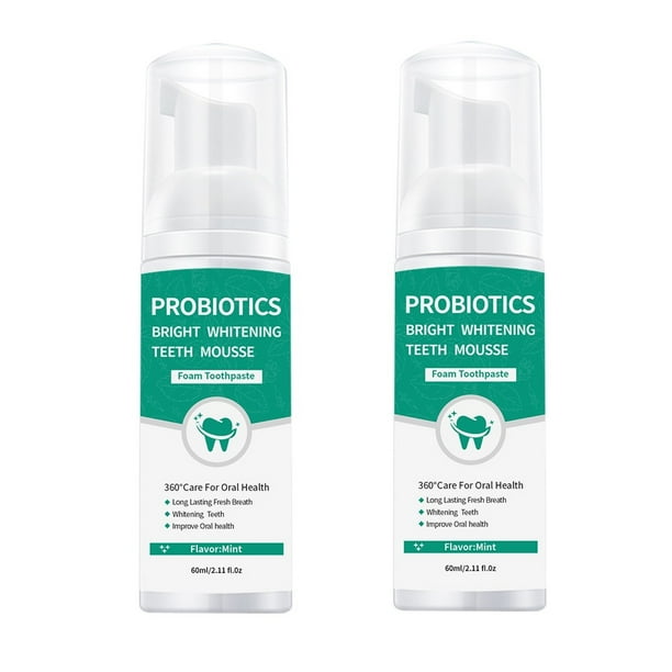 2 enjuagues bucales blanqueadores, pasta dental blanqueadora, espuma blanqueadora de dientes, 60 ml.