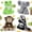 Monkey/Frog/Elephant/Zebra, variant on MaoGoLan 5-Packs 12.5" Soft Bulk Stuffed Animals Teddy Bear, Monkey, Panda, Rabbit (5 Packs, 5 Colors)