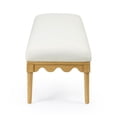 thumbnail image 3 of Pemberly Row Contemporary Cream Vegan Mohair Upholstered Bench, 3 of 5
