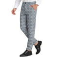 thumbnail image 5 of Lars Amadeus Men's Classic Plaid Dress Flat Front Checked Office Prom Trousers, 5 of 6