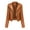 Orange, variant on Lovskoo Women's Leather Jacket Casual Long Sleeve Printed Turndown Collar Zipper Jacket Motorcycle Jacket Beige