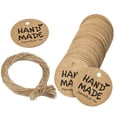 thumbnail image 3 of Rongfmy 100x HANDMADE Especially Paper Tags with String Hanging Ornament Making Hanging Brown, 3 of 9