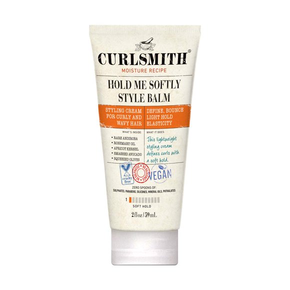 Curlsmith - Hold Me Softly Style Balm - Vegan Soft Hold Styling Cream for Wavy and Curly Hair, Natural Look (2oz)