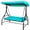Turquoise, variant on 3-Seat Outdoor Porch Swing with Adjustable Tilt Canopy, Patio Swing Hammock with Cushions, Steel Frame, Flat Bed Conversion, 530 lbs Capacity for Garden, Backyard, Poolside and Yard Beige