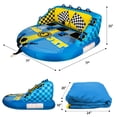 thumbnail image 4 of KMJETNIVY Towable Tubes for Boating Person,Pull Tube, Super Sofa Tubes for Boats,Inflatable Boat Tube,Front&Back Tow Points w/Heavy-Duty Thick Nylon Cover for Water Sports (3), 4 of 7