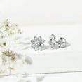 thumbnail image 6 of Rosec Jewels 1/2 CT Diamond Flower Stud Earrings in Prong Setting, 10K White Gold, 6 of 9