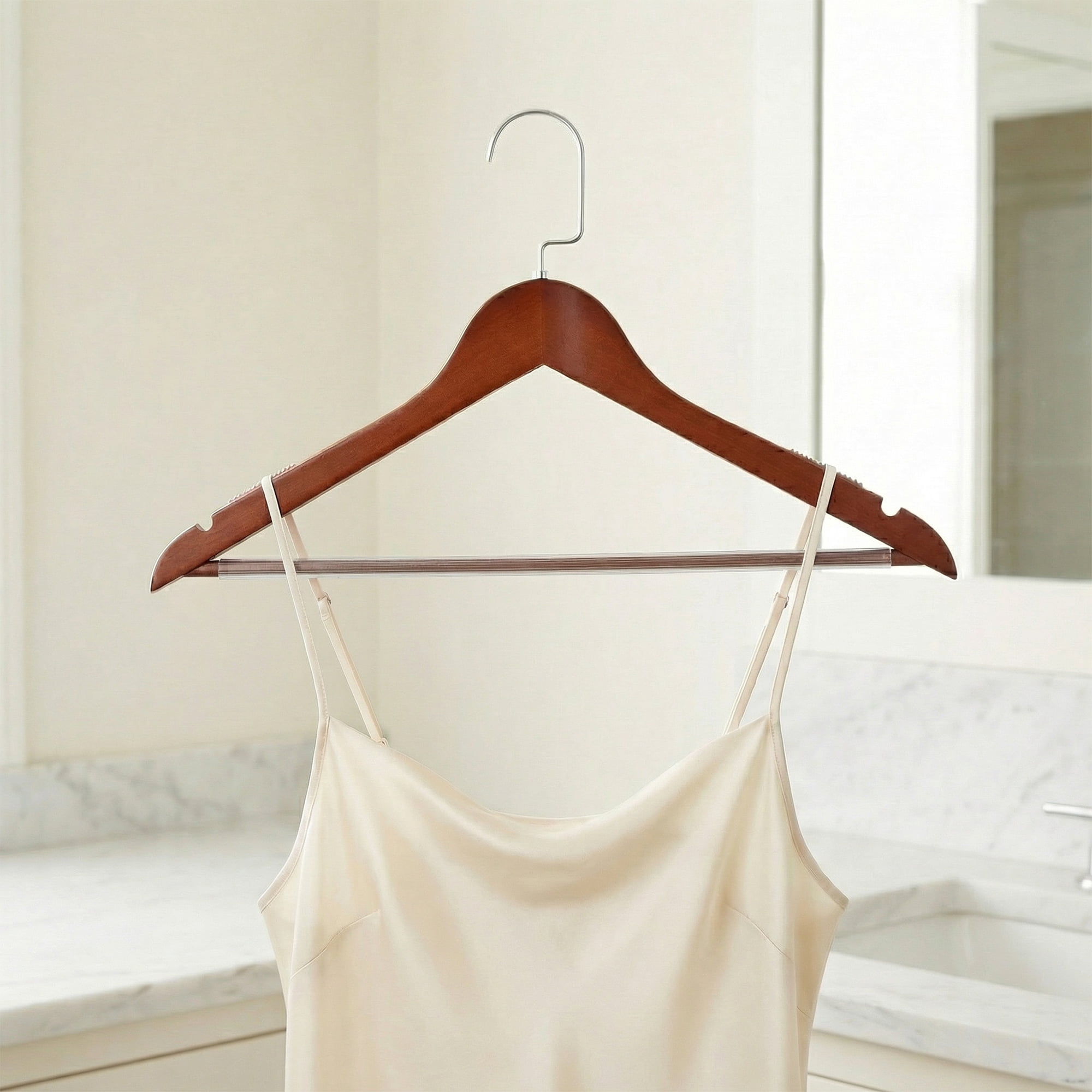 Unique Bargains 2Pcs Wood 360-Degree Space Saving Clothes Hangers Retro