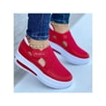 thumbnail image 5 of SIMANLAN Womens Platform Casual Sneakers Walking Sandals Breathable Mesh Flats Red 7.5, 5 of 5