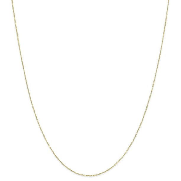 Solid 10k Yellow Gold .42 mm Thin Carded Cuban Curb Chain Necklace 18