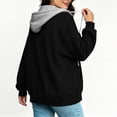 thumbnail image 4 of Hurxie Women's Zip Up Y2K Hoodies Casual Long Sleeve Sweatshirts Fall Winter Track Jackets with Pockets Black,M, 4 of 7