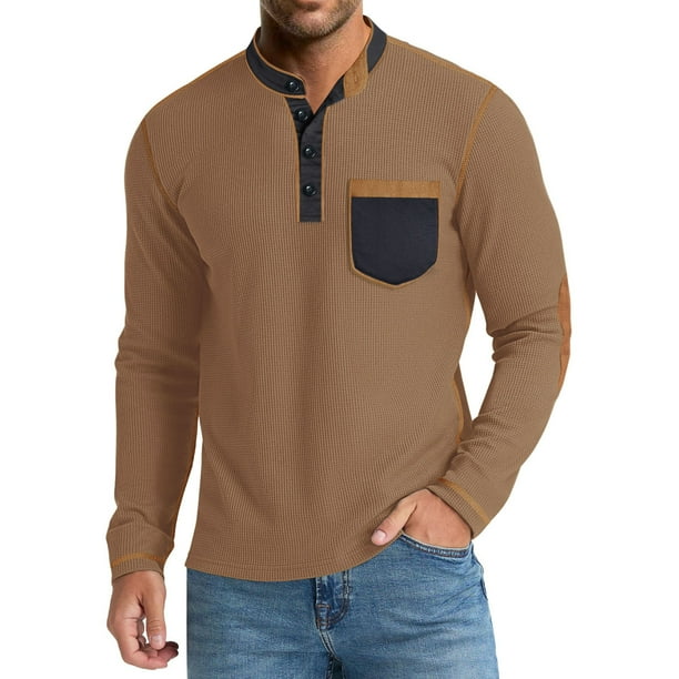 pstuiky camisetas de manga larga para hombre, Sudadera informal deportiva de manga larga y cuello redondo para hombre camisetas de hombre xxl