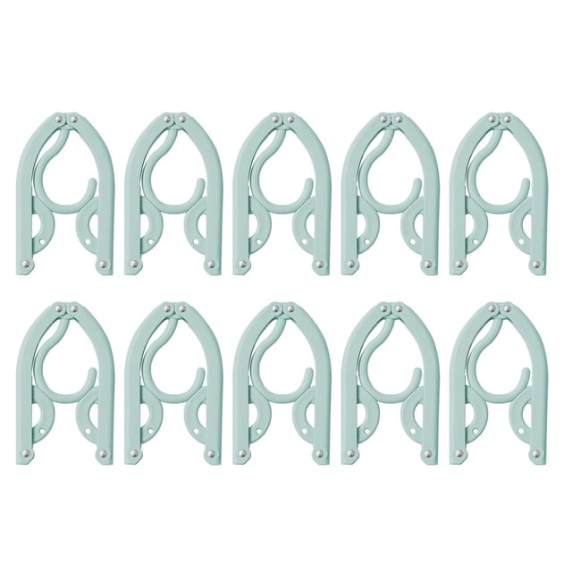 kjfeif Clearance 10 Pcs Travel Foldable Hangers 2024 Update Portable Plastic Hanger Travel Accessories Must Haves Clothes Drying Rack Folding Hanger for Traveling Camping Flying RV