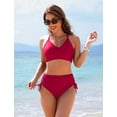 thumbnail image 2 of Conjunto de bikini Blooming Jelly para mujer, talle alto, rojo, talla pequeña, 2 of 6