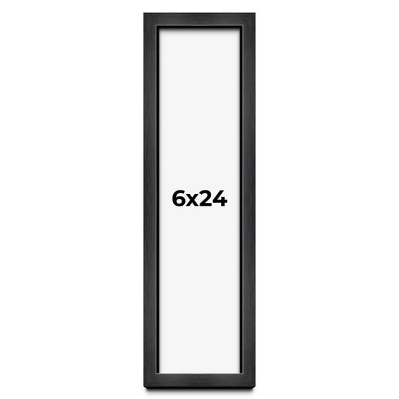 6x24 Shadow Box Frame Grey Charcoal Black | 0.875 Inches Deep | Solid Wood Shadowbox Display Frame