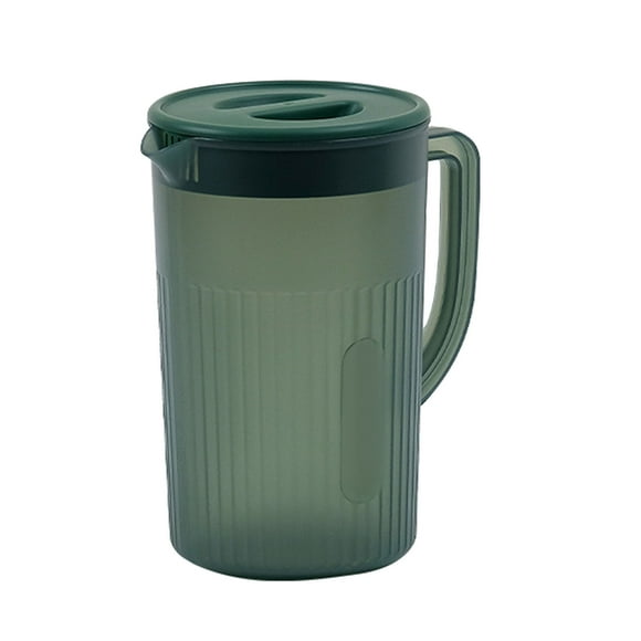 Jarra de plástico con tapa, gran capacidad, resistente a altas temperaturas, jarra de agua fría para jugo, té, verde oscuro