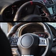 thumbnail image 3 of Carbon Fiber Steering Wheel  Nappa Perforated Leather Handmade Red Stitching  D Type Racing Steering Wheel  For WRX/STI 2015-2020, 3 of 8