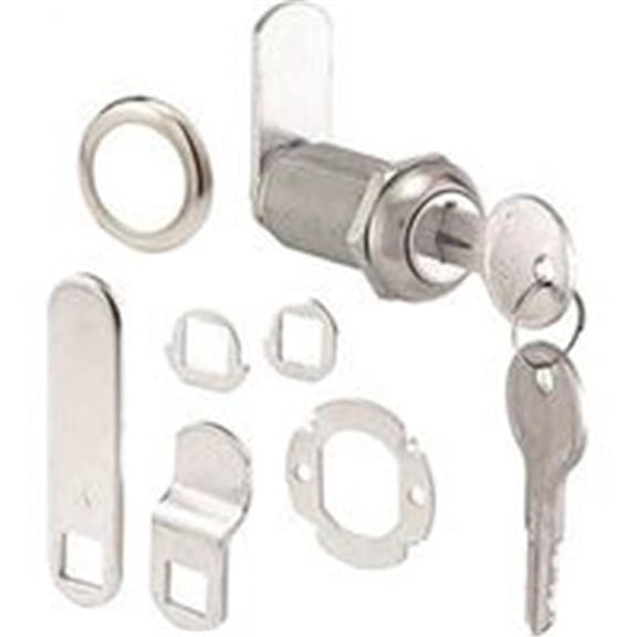 Prime-Line Drawer & Cabinet Lock, Keyed Alike, Stainless Steel - Chrome Plated