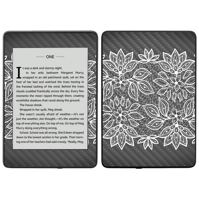 MightySkins Carbon Fiber Skin for Amazon Kindle Paperwhite 2018 (Waterproof Model) - Blue Petals | Protective, Durable Textured Carbon Fiber Finish | Easy to Apply, Remove| Made in The USA
