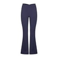 thumbnail image 4 of Tittly Yoga Pants Womens Sweatpants V Back Scrunch Butt Flare Leggings For Women Waist Cut Shaped Ruched Bell Bottom Wide Leg Yoga Pants Womens Workout Bottoms Tights for Women Dark Blue XL, 4 of 9