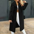 thumbnail image 2 of Fleece Jacket Sevevn Women's Long Sleeve Lapel Solid Color Casual Fashion Winter Wool Coats, 2 of 6