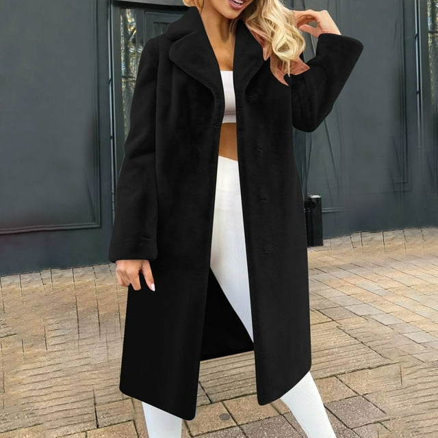 Amzcrzy Longues Vestes pour Femmes Manteau de Mode Décontracté à Manches avec Col Rabattu Couleur Unie Hauts à Manches Longues pour Femmes Veste pour Femmes Vêtements pour Femmes Hauts pour Femmes