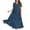 Blue, variant on Women's Short Sleeve Maxi Dress, Casual Loose Fit Summer Long Dress with Leaf Print, Flowy Boho Style for Beach or Daily Wear,Beige L