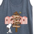 thumbnail image 3 of Peanuts - Summer Edition - Snoopy Looking for a Destination on Sign - Women's Racerback Tank Top, 3 of 5