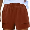 thumbnail image 1 of Dvprdro Shorts d'Été pour Femmes Décontractés Amples en Coton Lin avec Poches, 1 of 5