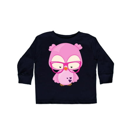 

Inktastic Valentine s Day Owl Pink Owl Glasses Hearts Gift Toddler Boy or Toddler Girl Long Sleeve T-Shirt