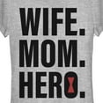 thumbnail image 2 of Junior's Marvel Wife, Mom, Hero Black Widow Icon  Graphic Tee Athletic Heather Medium, 2 of 3